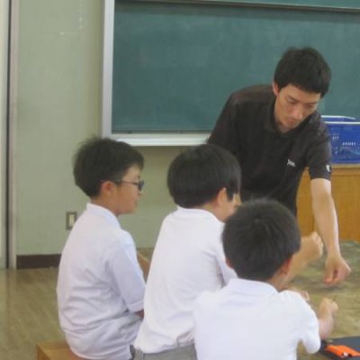 自然の家の方と一緒に