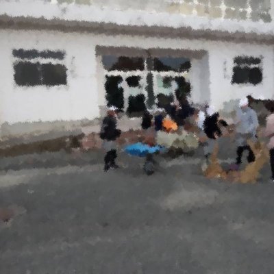 ボランティアで掃除してくれる子どもたちや先生の画像