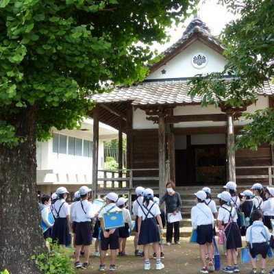 安国寺を訪ねた児童の画像