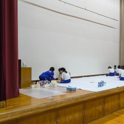 体育大会準備中