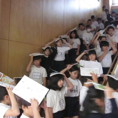 避難している様子