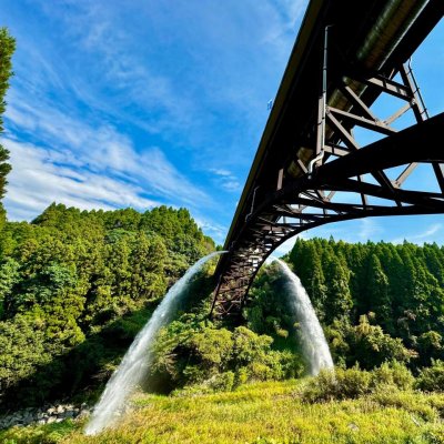 豊潤橋放水の写真